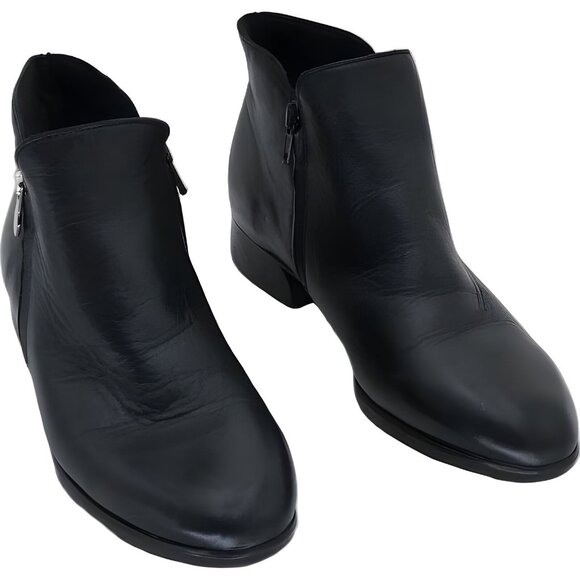 Munro Averee Women's Black Leather Ankle Boots, Excellent Condition Size 7 - Picture 1 of 6
